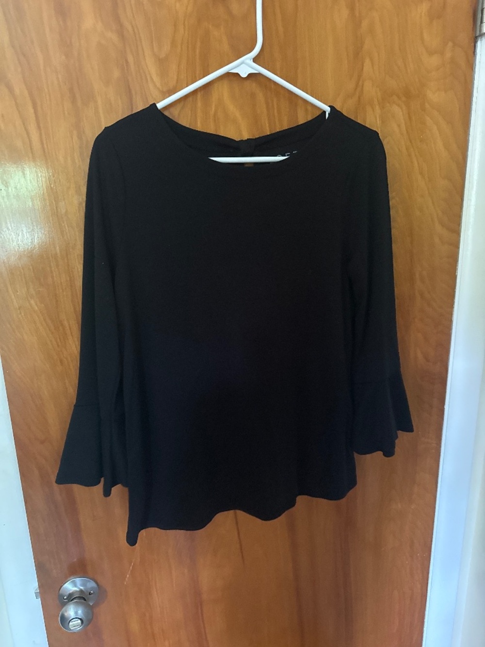 Black blouse with keyhole detail